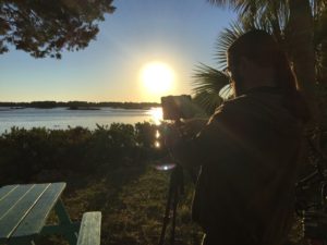 Sharing a sunset on Facebook Live. 