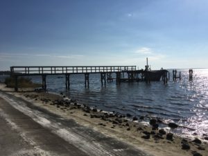 There are some lingering indications of hurricane damage. 