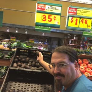 Embracing local prices on avocados on a regular every day grocery store stop. 