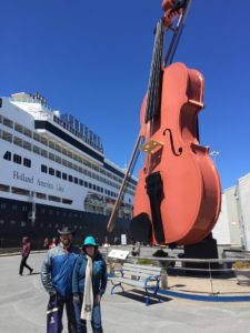 If there's a giant fiddle right on the cruise dock, don't be ashamed to take a photo. Yeah, it's touristy then.. but now? It's a precious memory. 