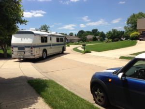 Neighborhood streets and driveways aren't necessarily made for ideal RV approaches. 